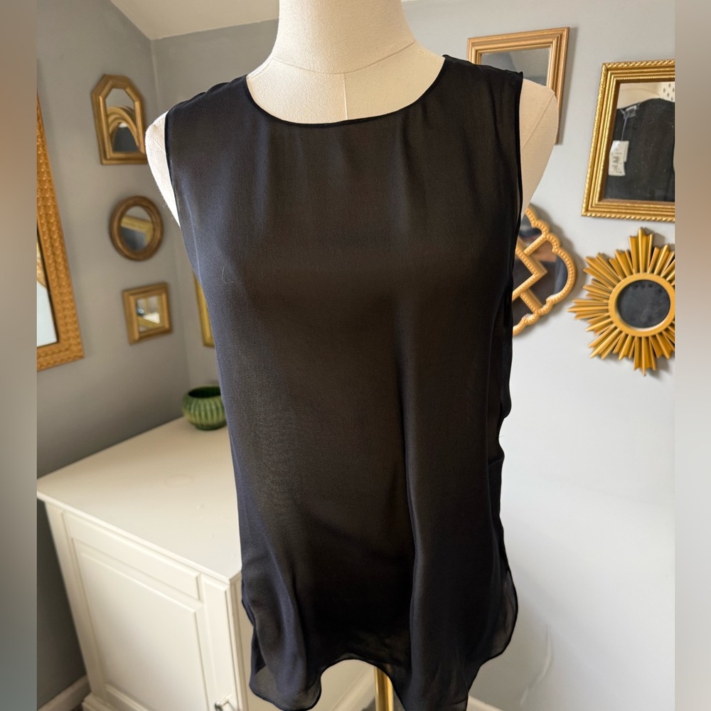 Vince Color Block chiffon silk tank